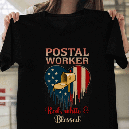 Red White & Blessed Postal Worker Apparel – Patriotic